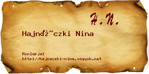 Hajnáczki Nina névjegykártya